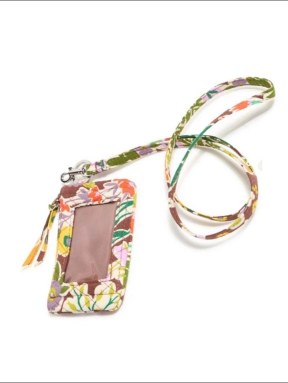Vera Bradley Floral ID Lanyard in Evening Garden Print